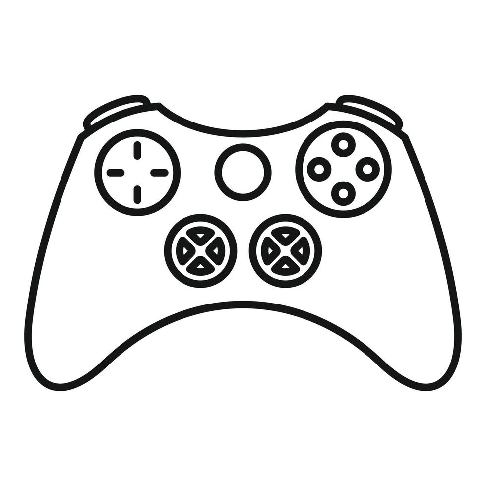 Vintage gamepad icon, outline style vector