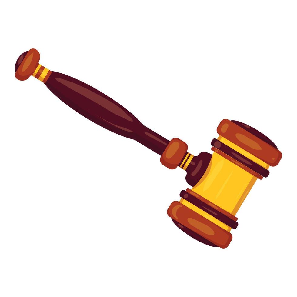 New judge gavel icon, cartoon style vector