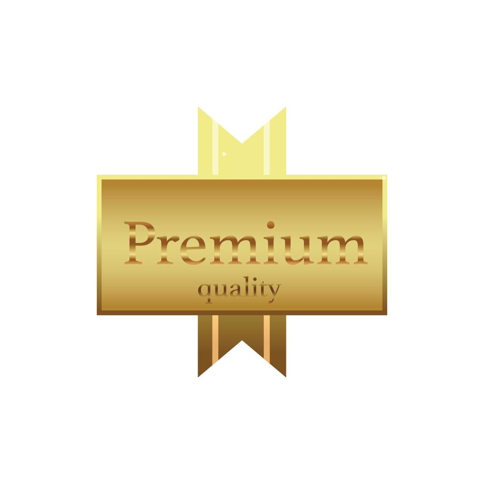 Premium gold label icon, simple style vector