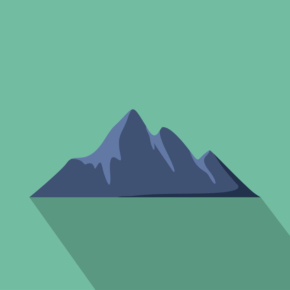 icono de aventura de montaña, estilo plano. vector