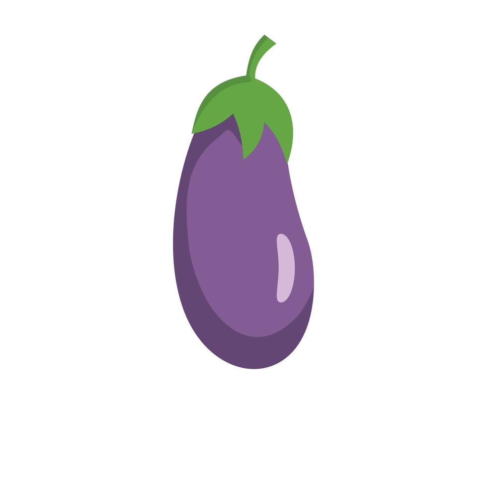 Eggplant icon, flat style. vector