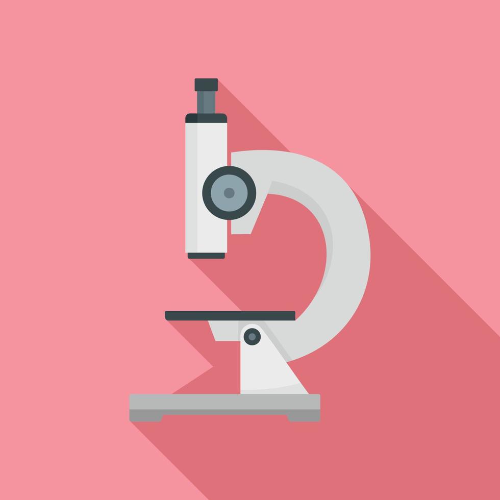 Chemical microscope icon, flat style vector