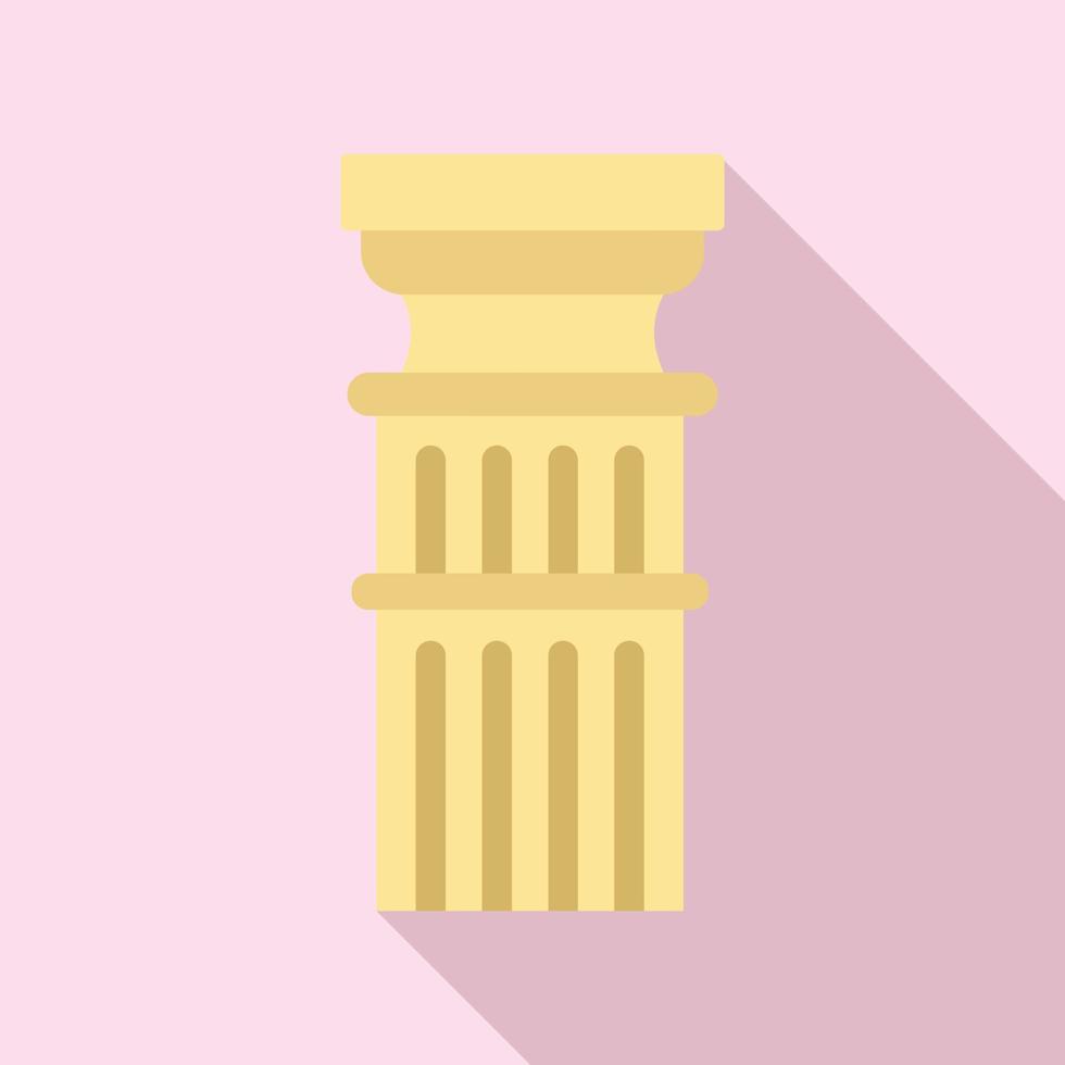 Roman column icon, flat style vector