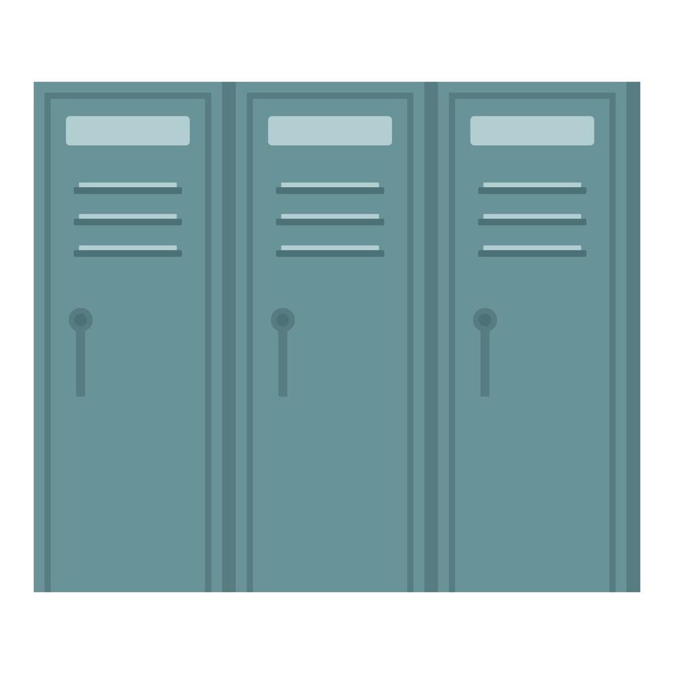 Metal locker wardrobe icon, flat style vector
