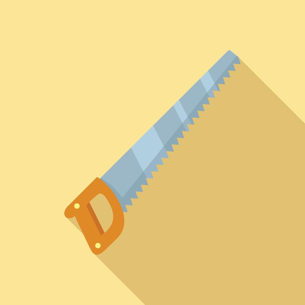 Hand saw icon, flat style vector
