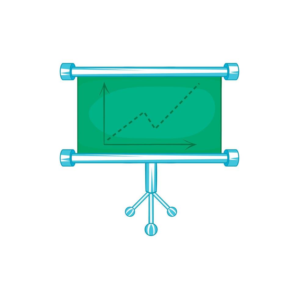 Board with statistics icon, cartoon style vector