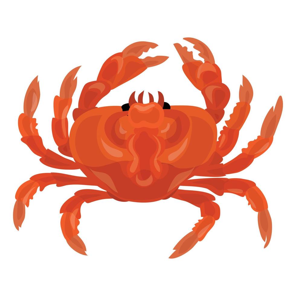 Crab icon, cartoon style vector