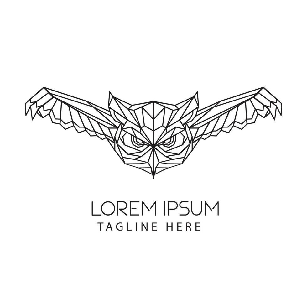 Geometric Owl bird design, perfect for IT service business logo, t shirt design and brand logo vector