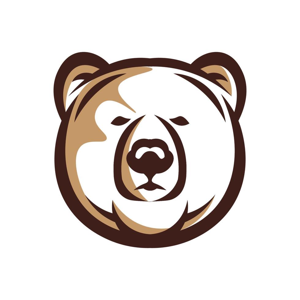 linda ilustración vectorial de cara de oso gordo, perfecta para el logotipo de la marca de moda infantil, la mascota y el diseño de camisetas vector