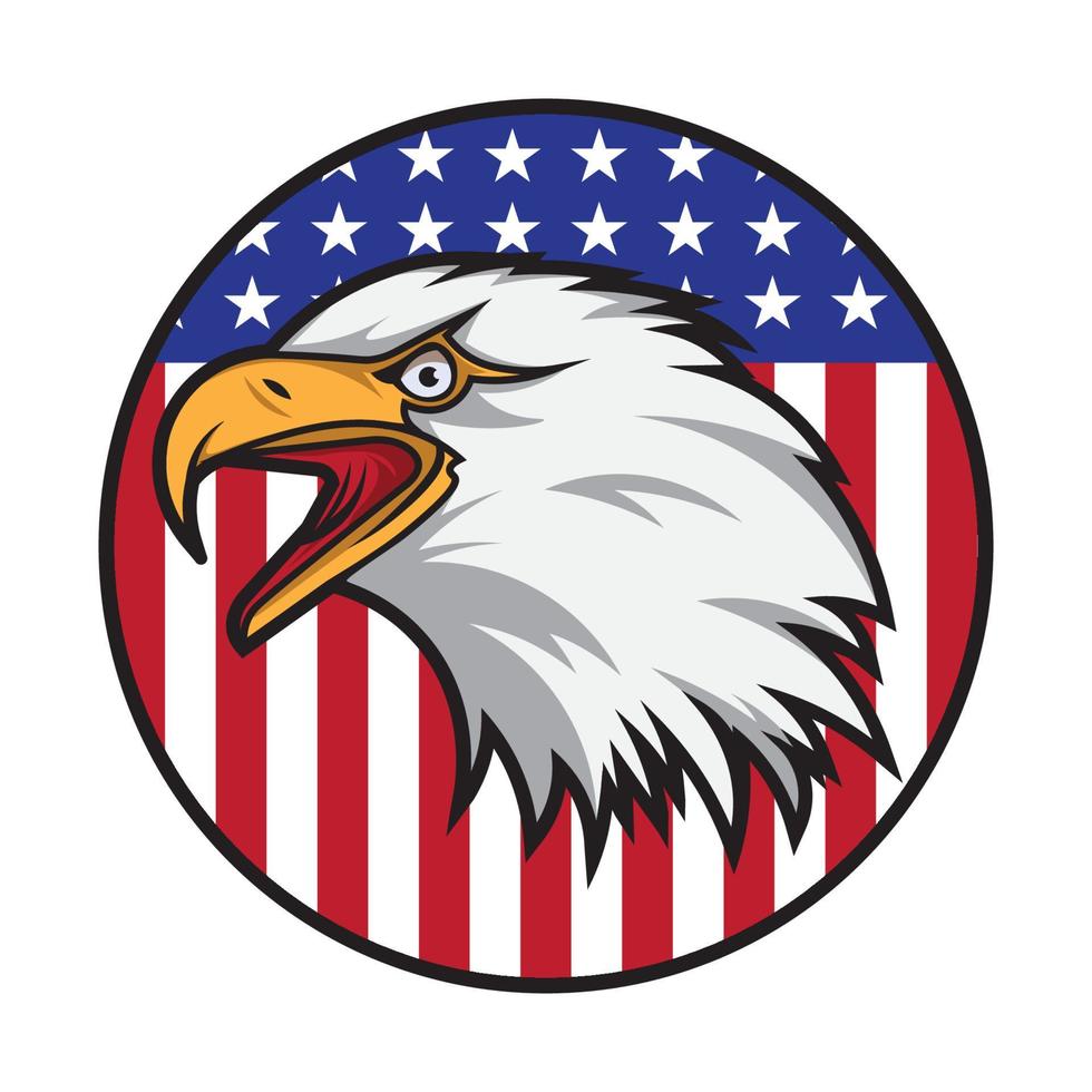 Eagle head vector illustration with shield logo design, perfect for tshirt and sport team mascot logo design