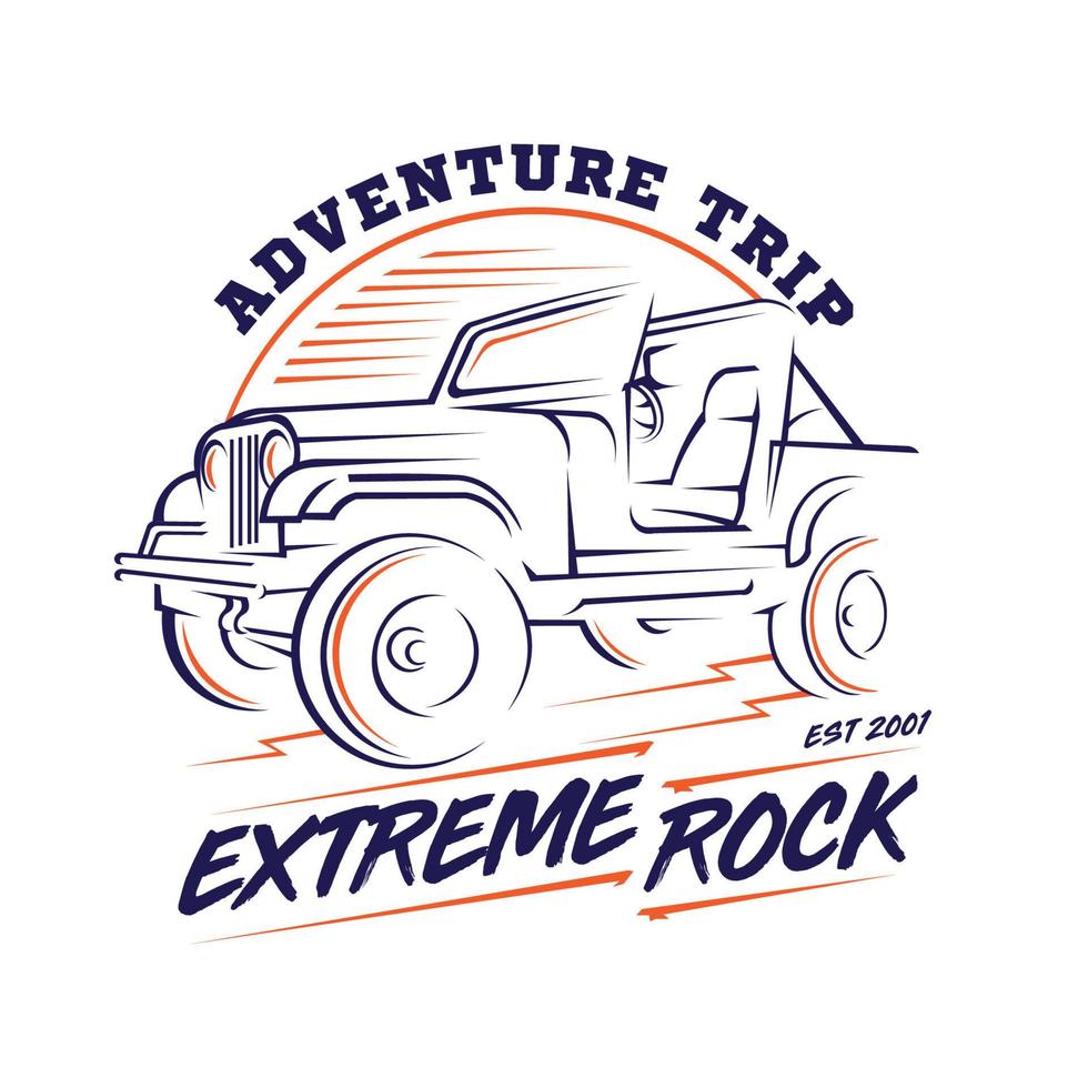 Adventure Offroad Vehicle in vector illustration, perfect for Offroad event, Club logo and Tshirt design