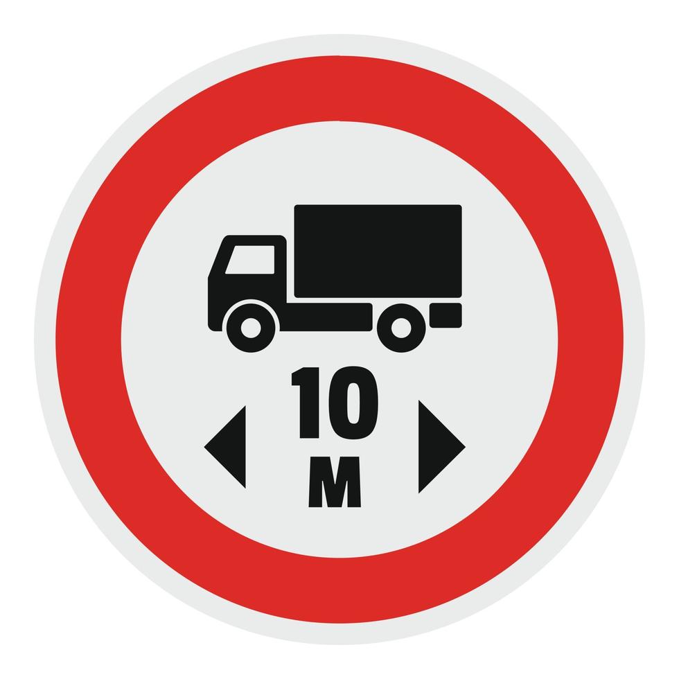Length restriction icon, flat style. vector