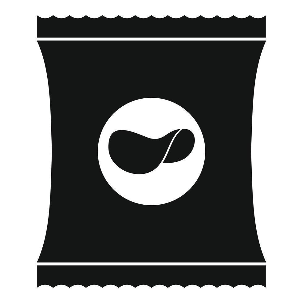 Chips icon, simple black style vector