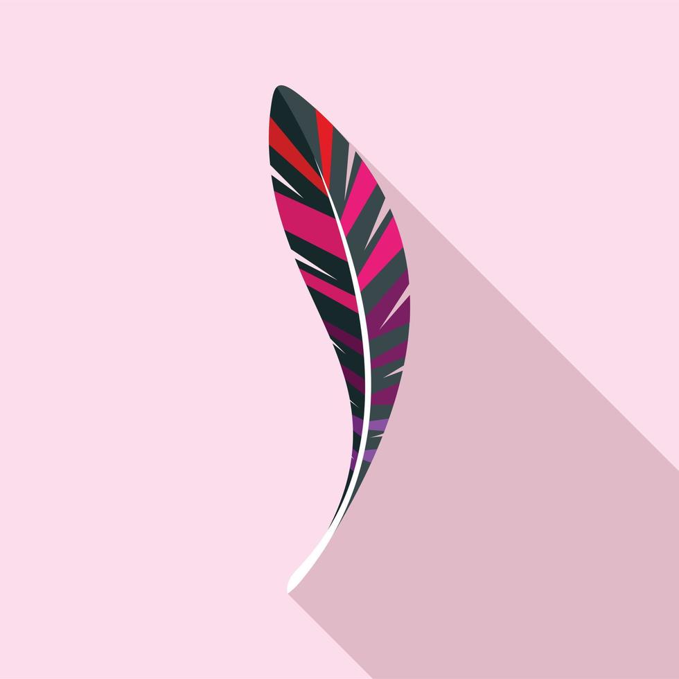 American feather icon, flat style vector