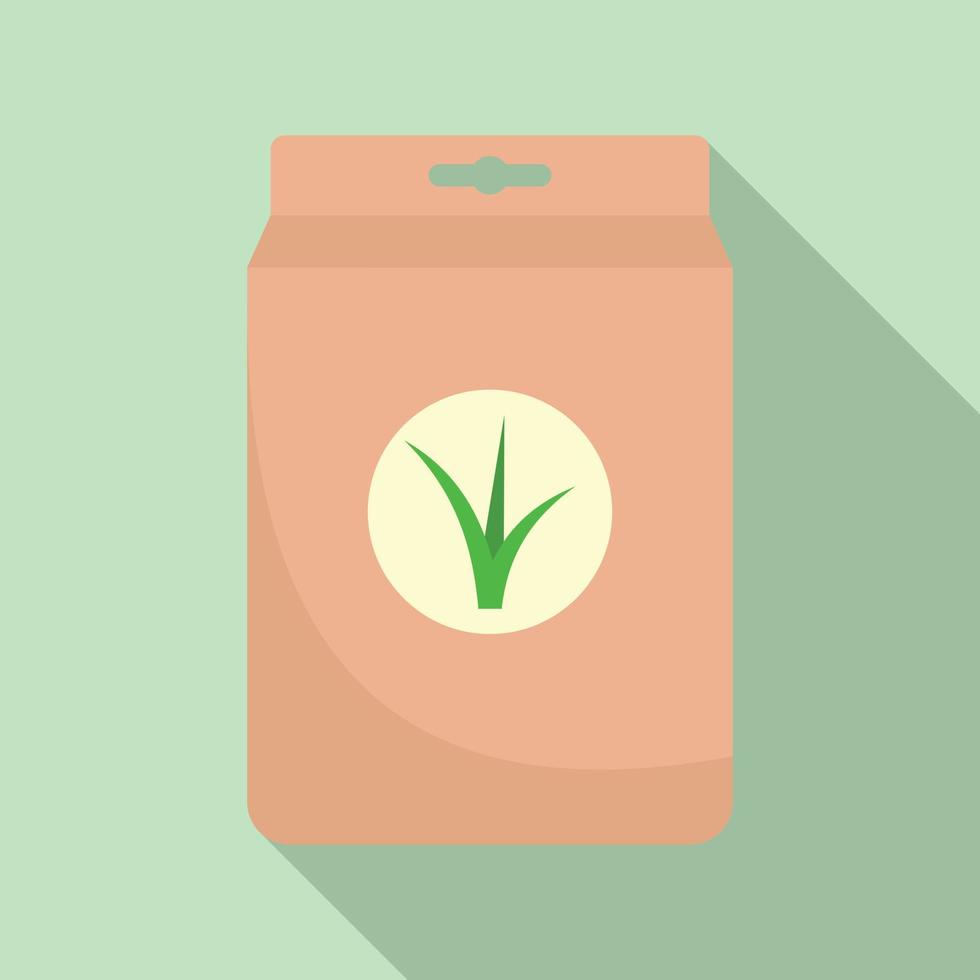 Seed plant package icon, flat style vector