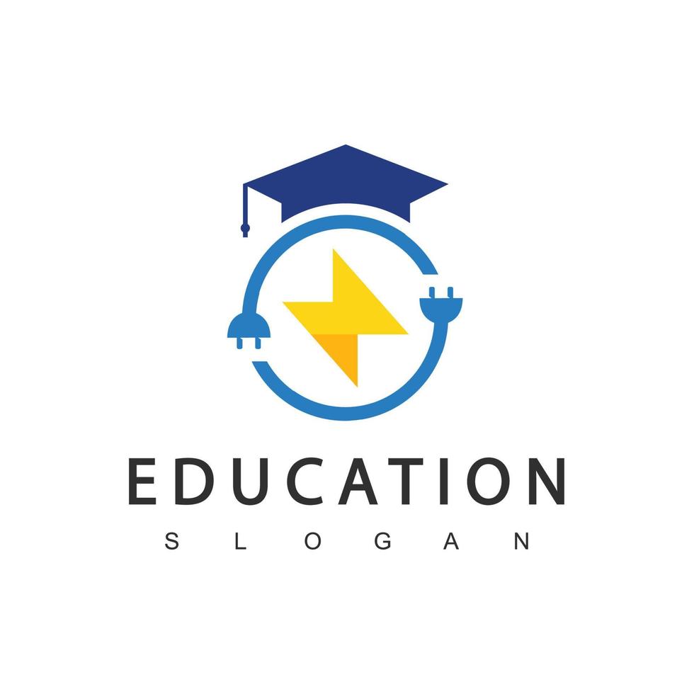 diseño de logotipo de educación. logotipos de ingeniería eléctrica vector