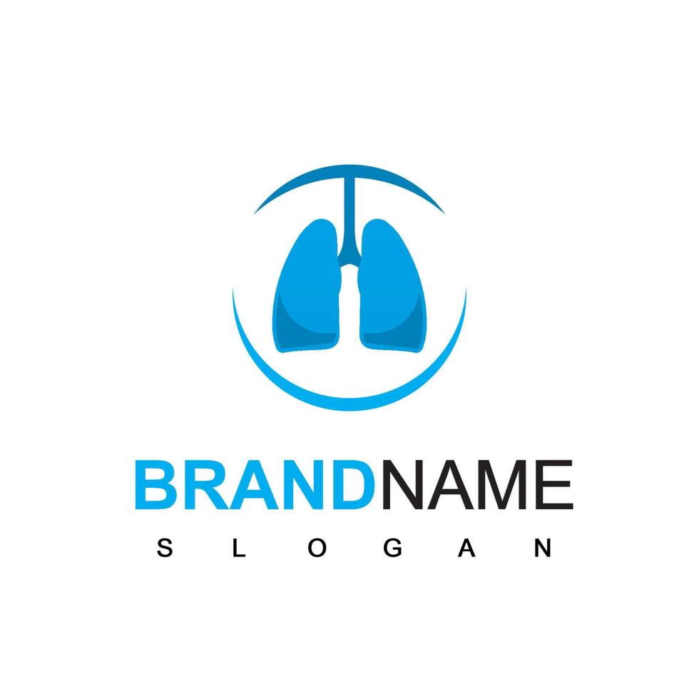 logotipo de pulmón para hospital o empresa de atención médica vector