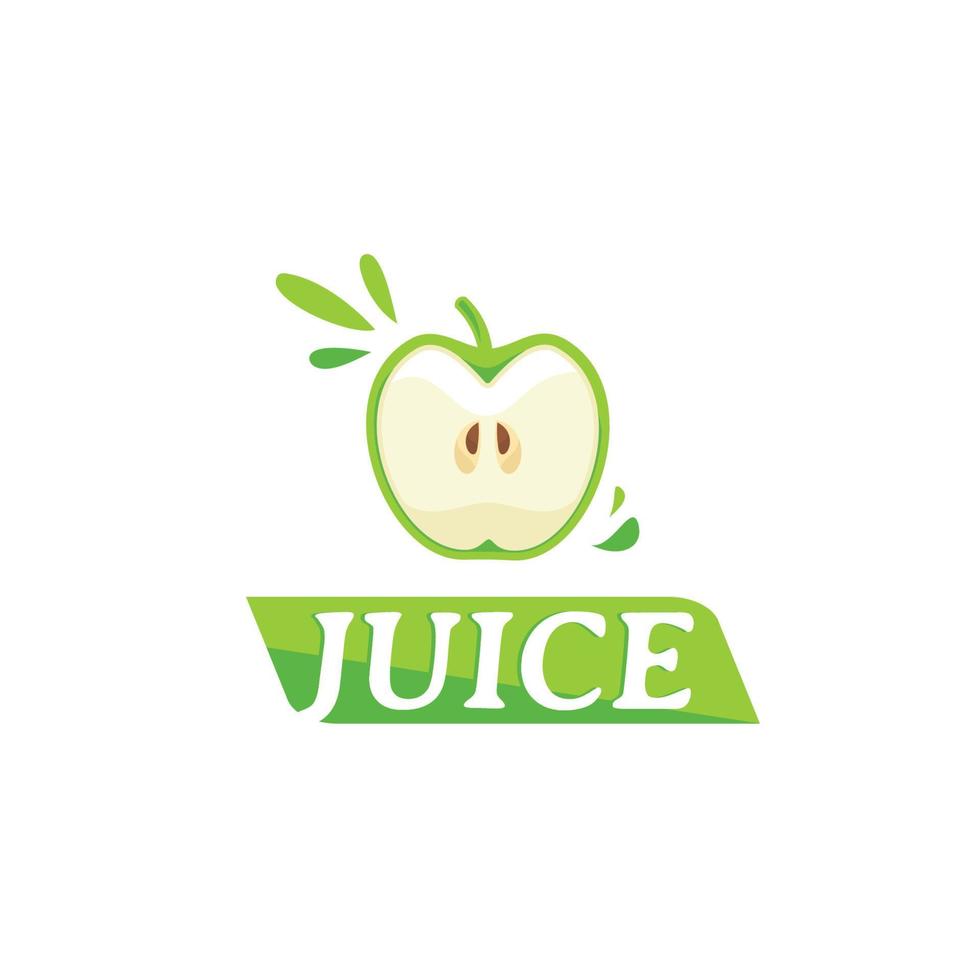 logo de jugo con símbolo de manzana vector