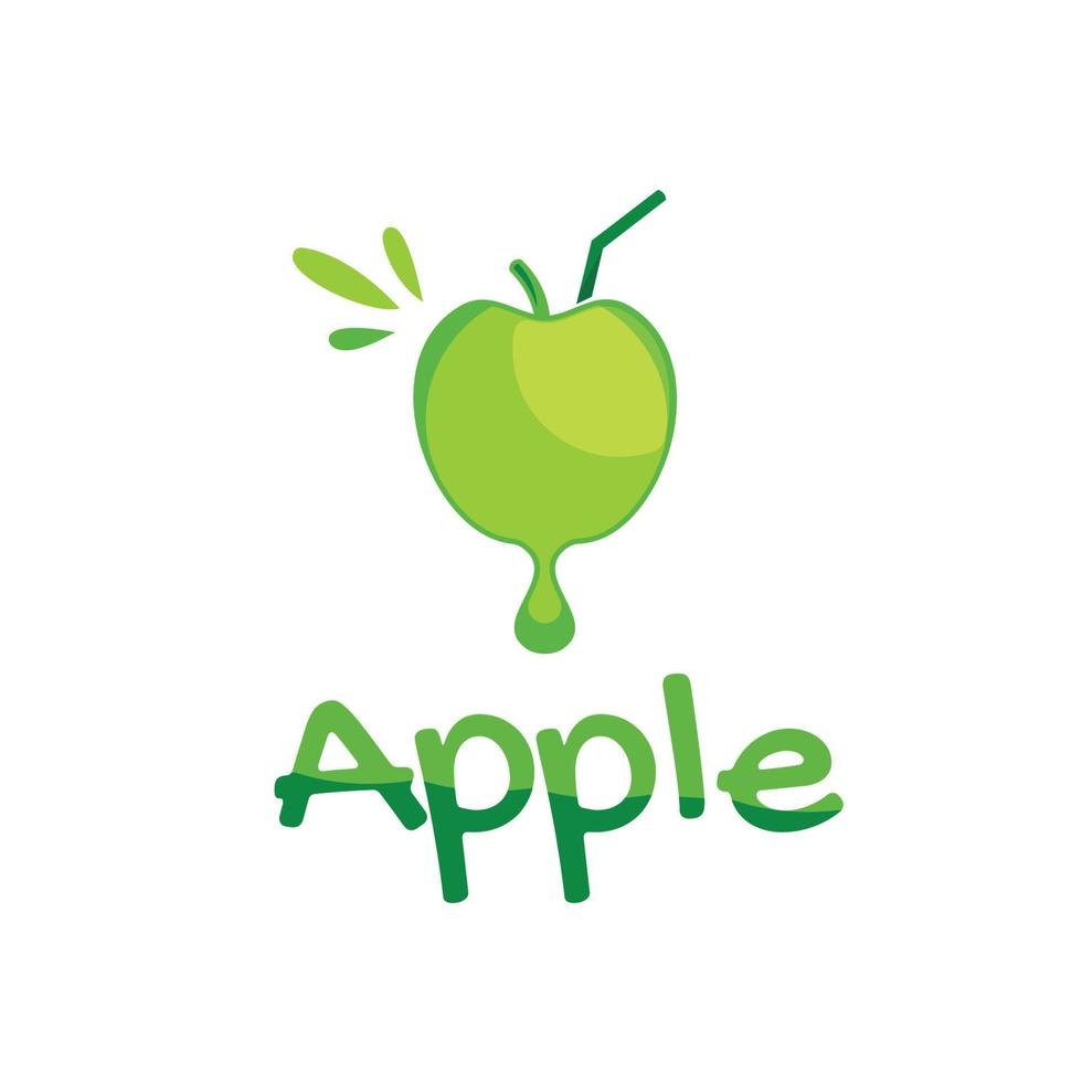 logo de jugo con símbolo de manzana vector