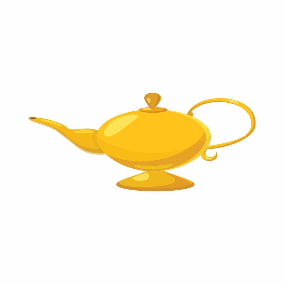 Magic lamp icon, cartoon style vector