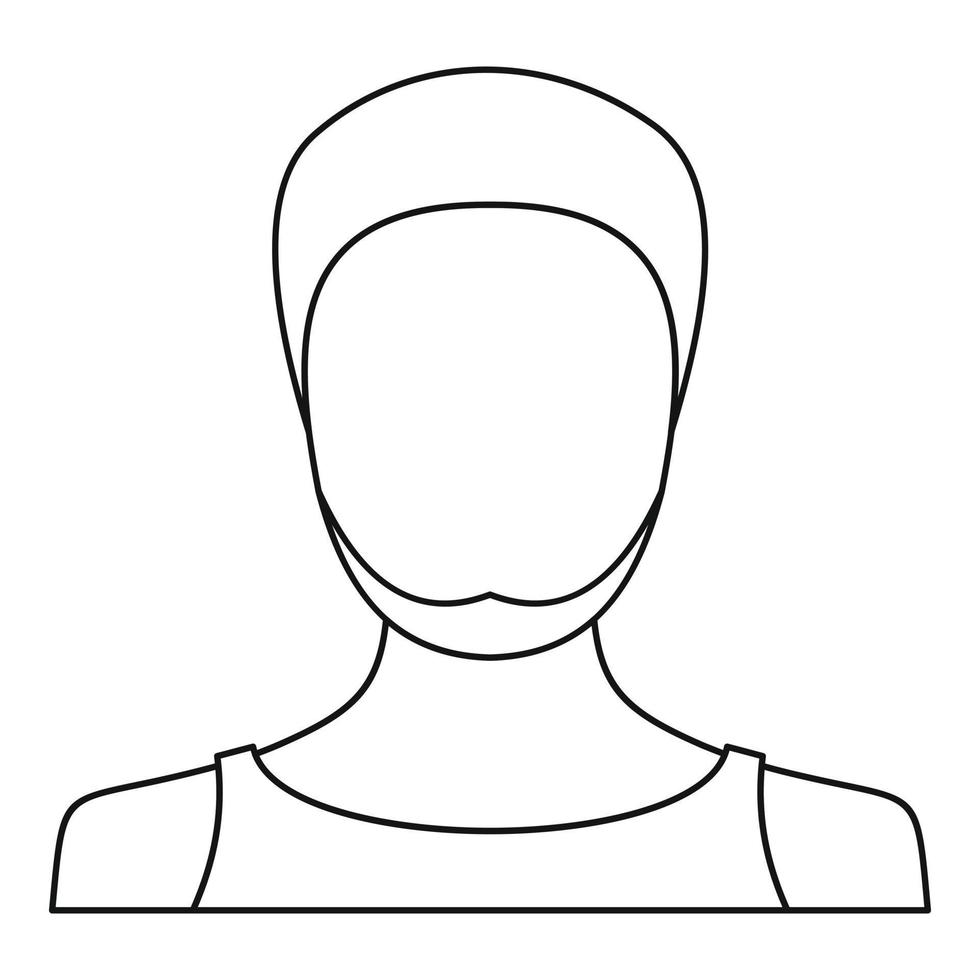 Man avatar icon vector thin line