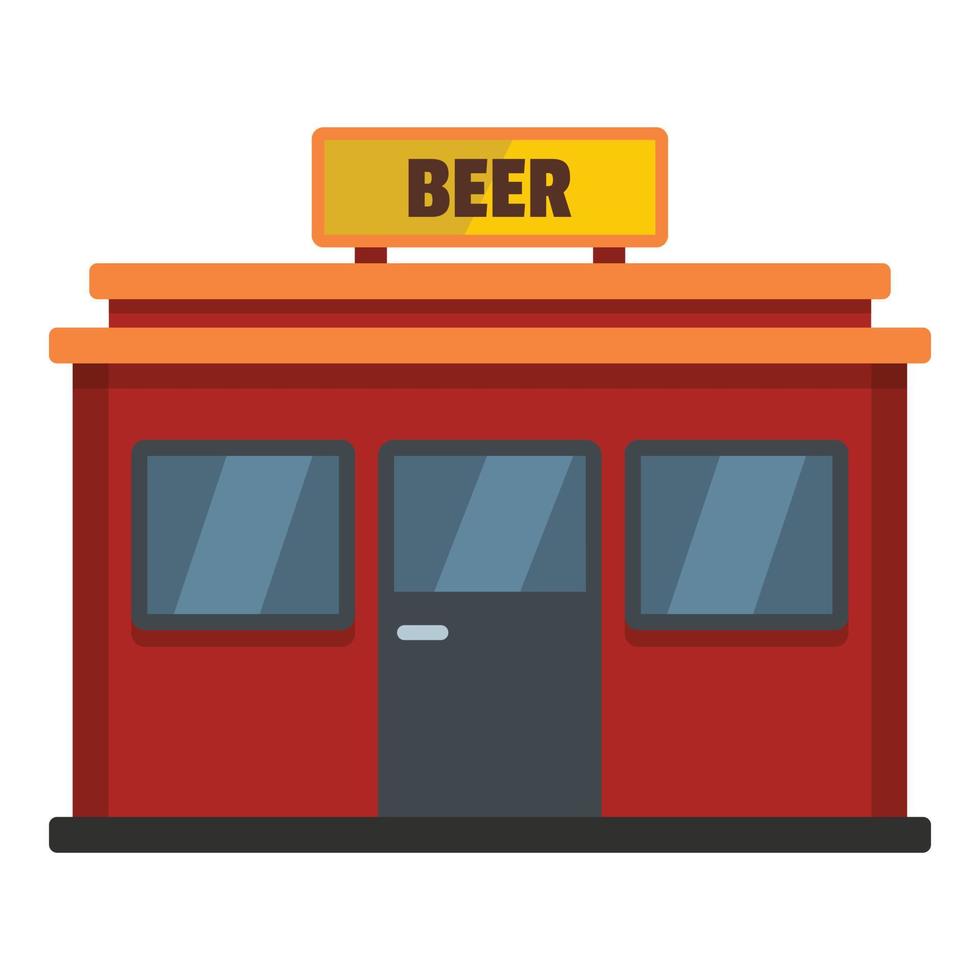 icono de la tienda de cerveza, estilo plano vector