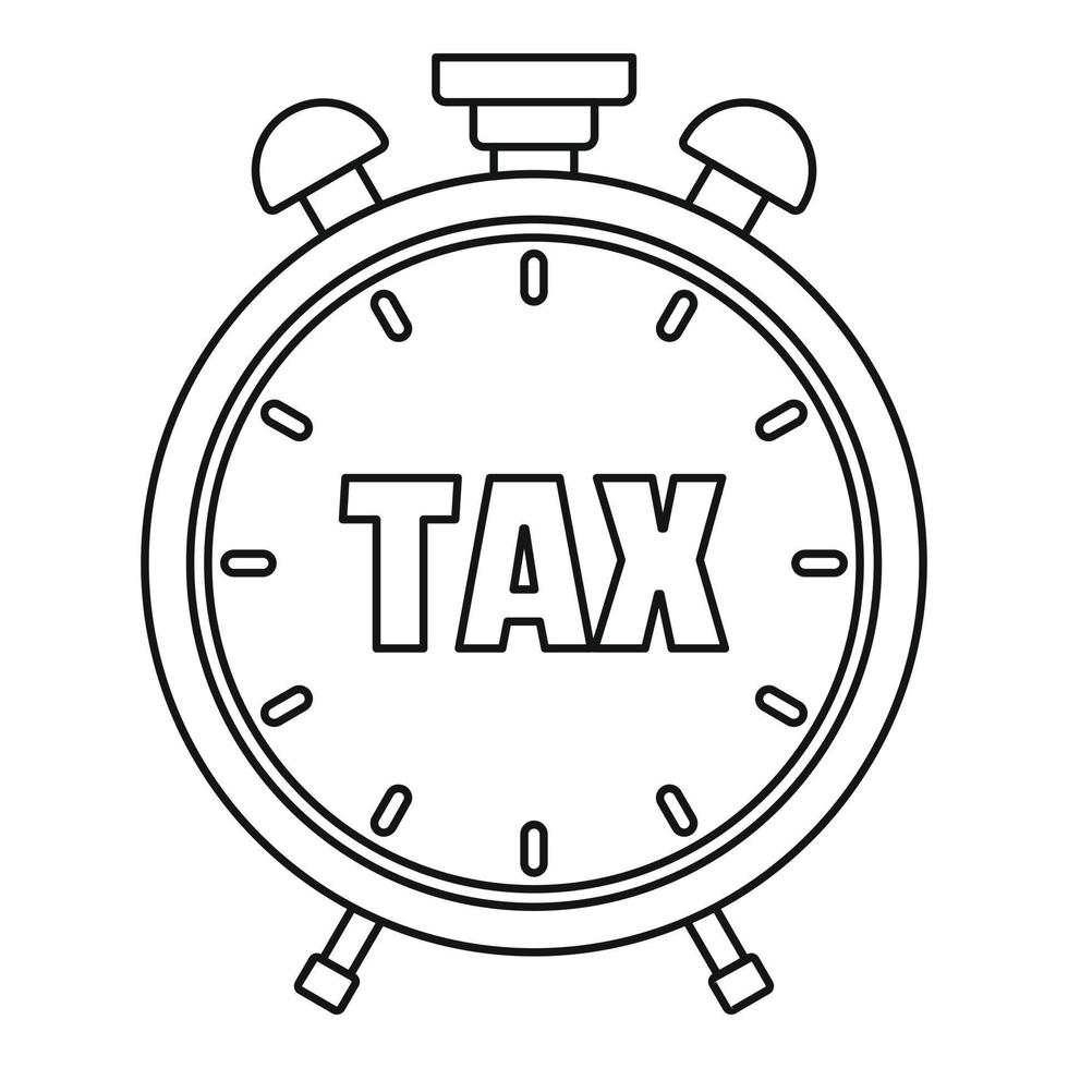 Time tax icon, outline style vector