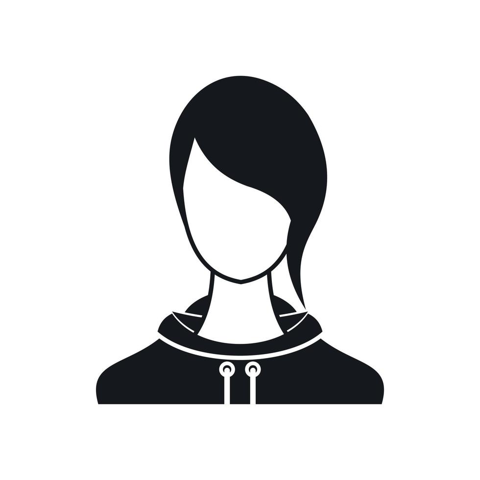 Woman icon, simple style vector