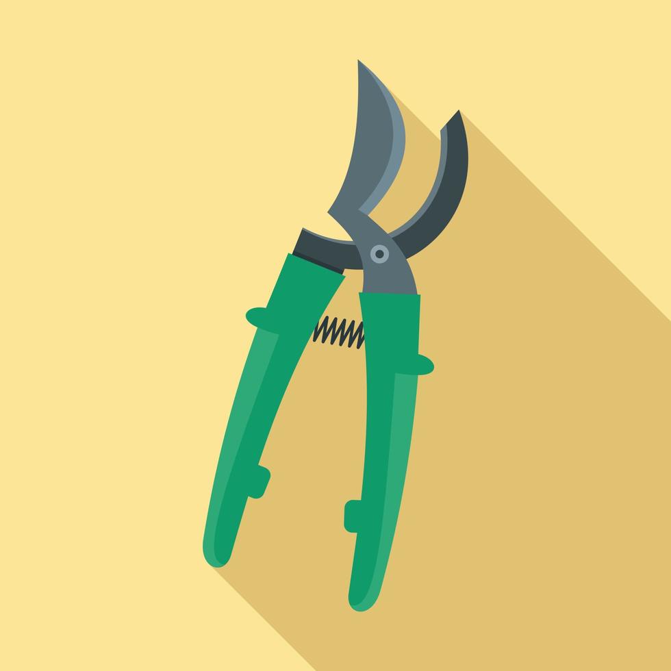 Farm secateurs icon, flat style vector