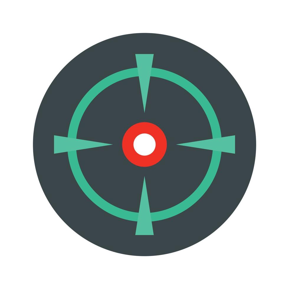 Old gun aim icon, flat style vector