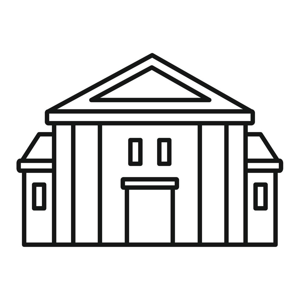 icono de palacio de justicia de columna, estilo de esquema vector