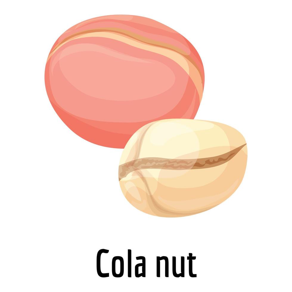 Cola nut icon, cartoon style vector