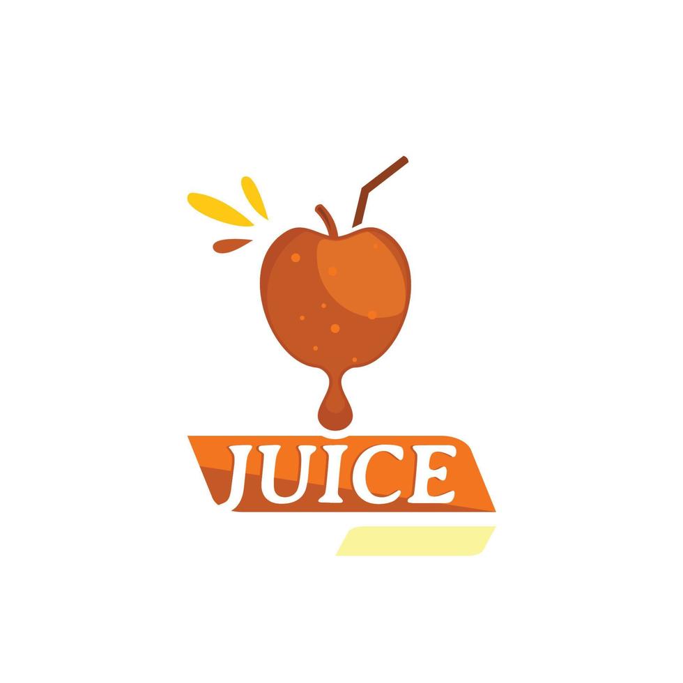 logo de jugo con símbolo de manzana vector