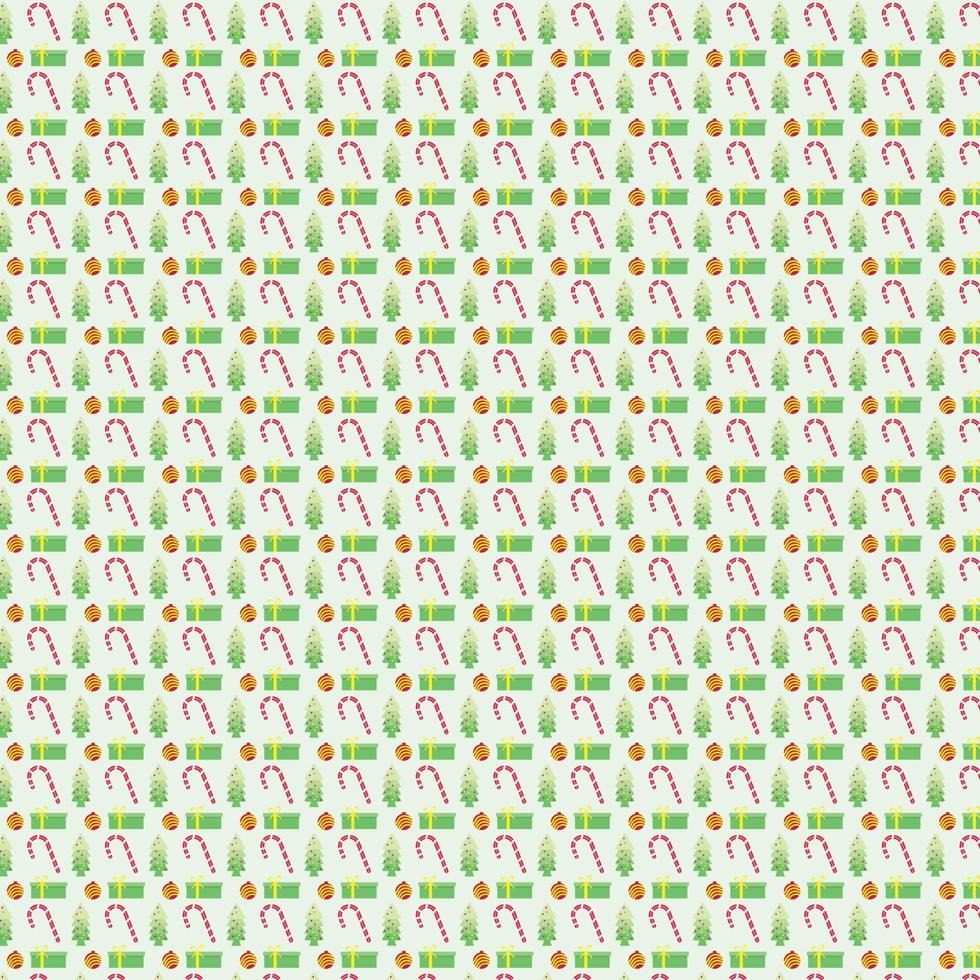 Seamless Christmas candy tree gift box background pattern vector