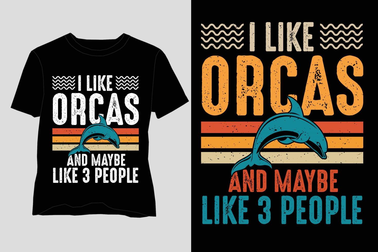 me gustan las orcas y tal vez el diseño de camisetas de 3 personas vector