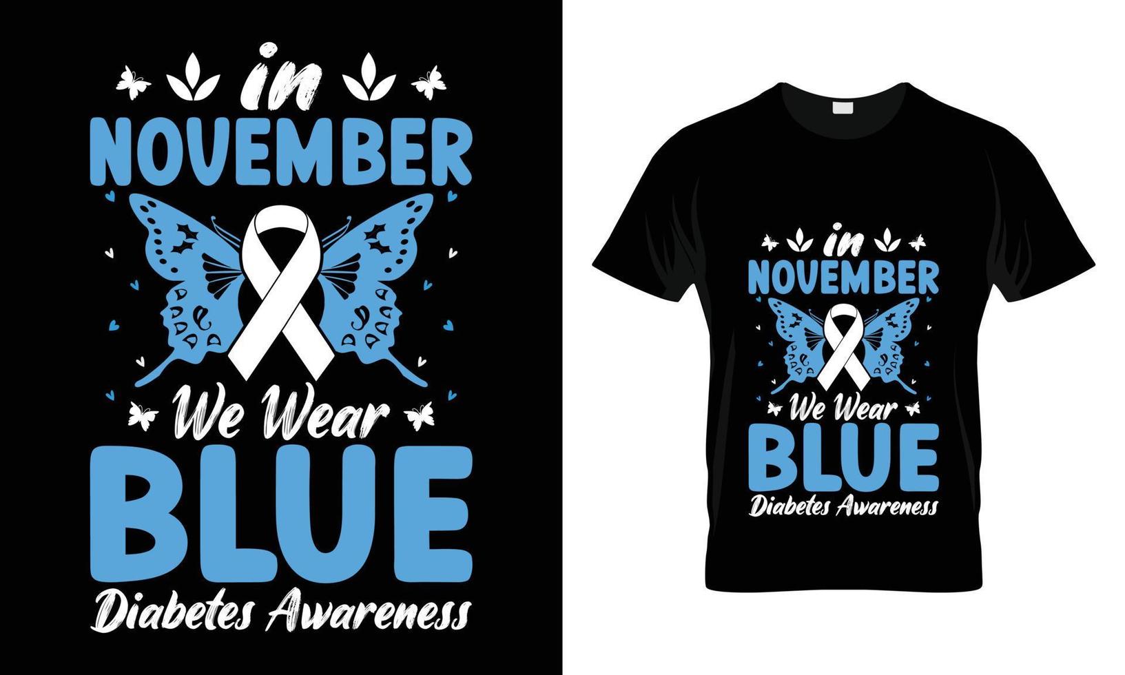 In November we wear blue diabetes awareness vector
