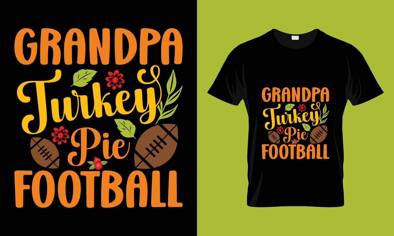 Grandpa turkey pie football vector