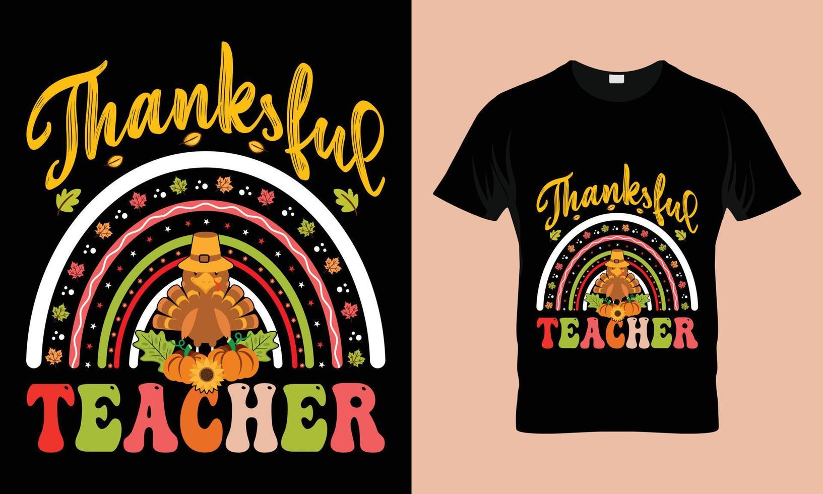 thanksgiving Teacher T-shirt Design vector