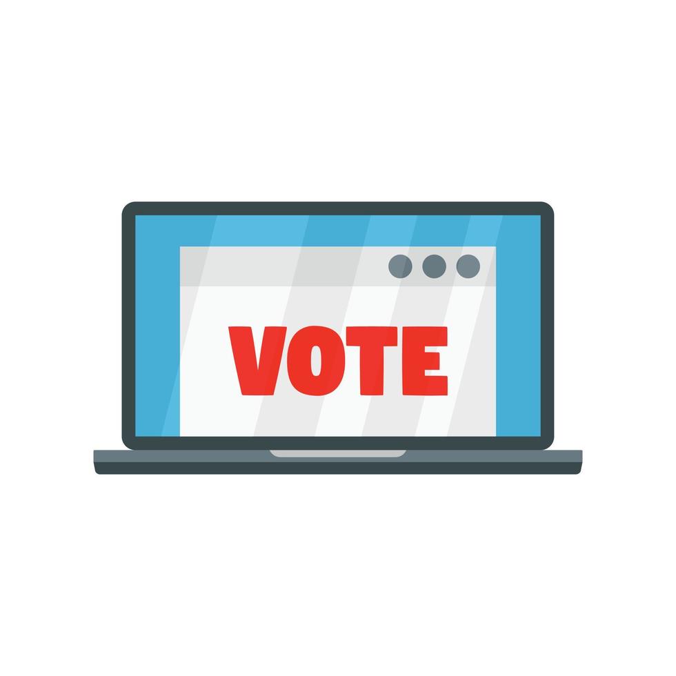 Online vote icon, flat style vector