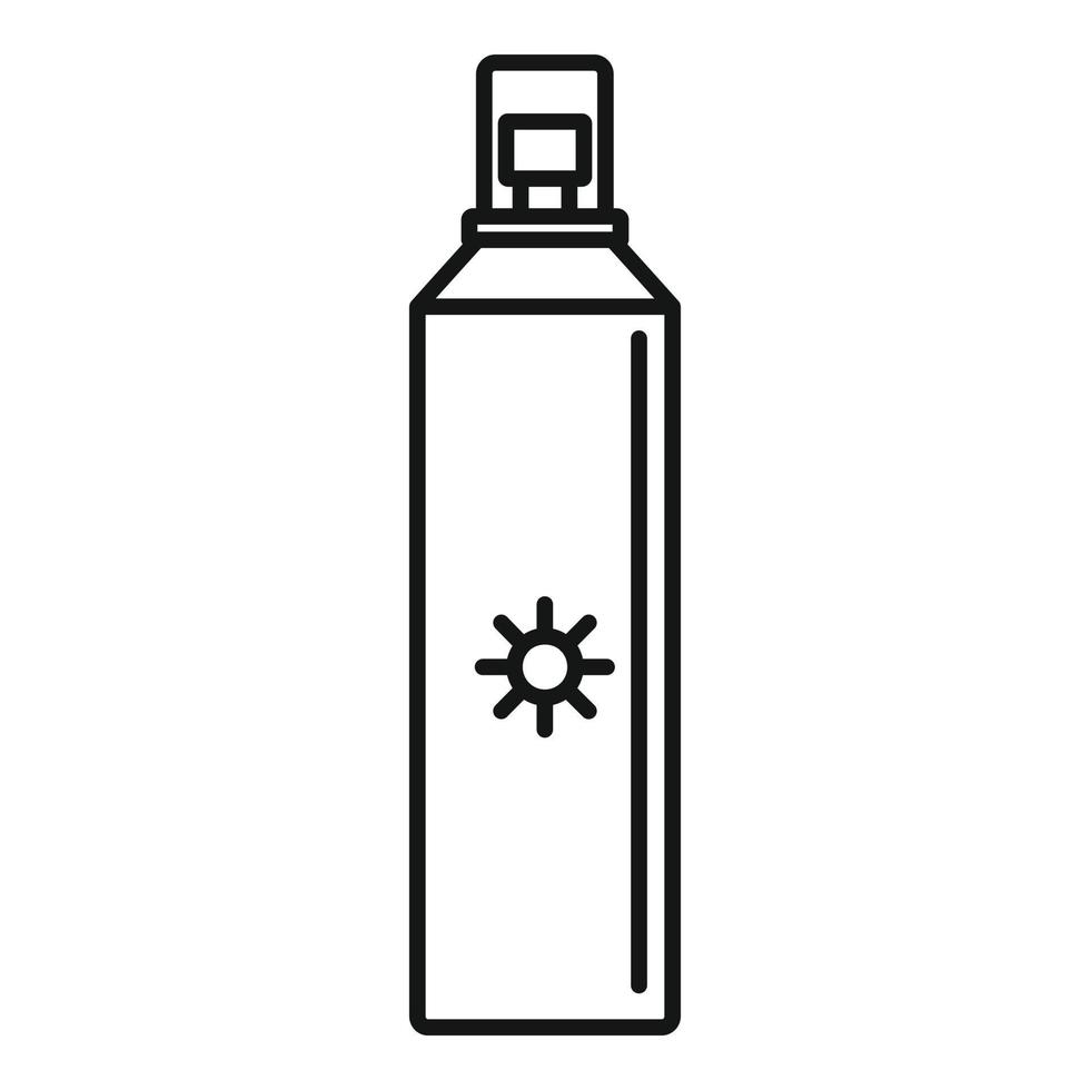 Sun block spray icon, outline style vector