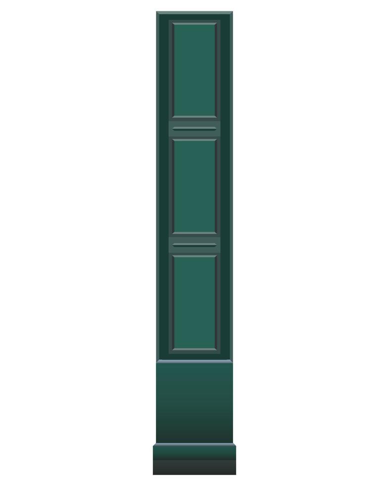 Stone green colomns of shopfront in realistic style. Colorful vector illustration isolated on white background.