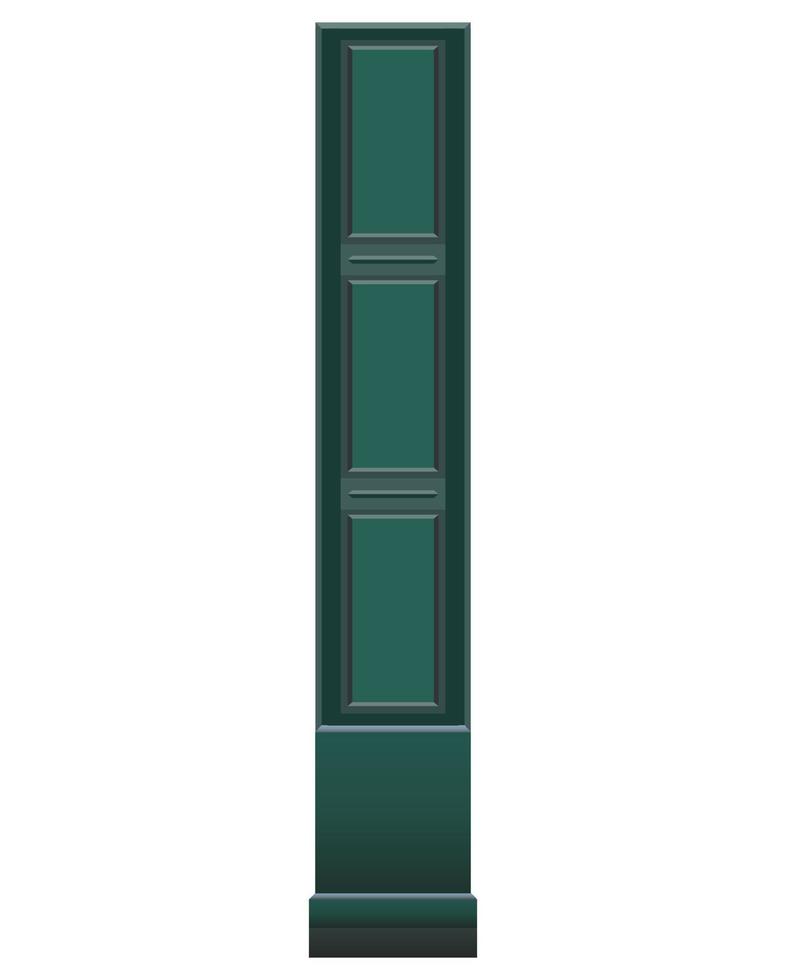 columnas de piedra verde de escaparate en estilo realista. Ilustración de vector colorido aislado sobre fondo blanco.