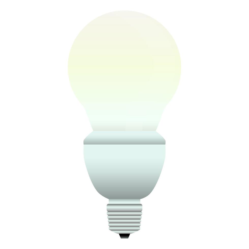 Light bulb LED in realistic style. Incandescent and energy saving. Colorful vector illustration isolated on white background.