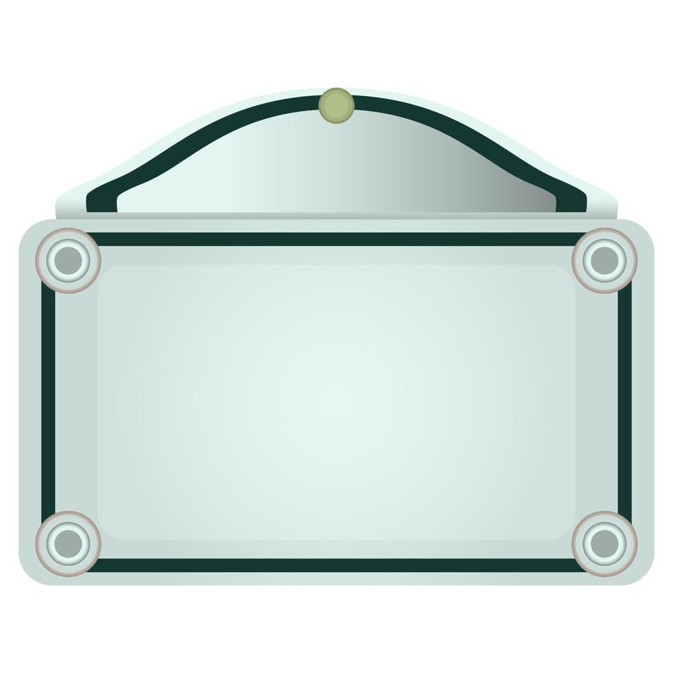 Street name plate. French blank parisian board. Colorful vector illustration isolated on white background.