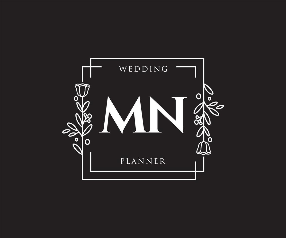 Initial MN feminine logo. Usable for Nature, Salon, Spa, Cosmetic and Beauty Logos. Flat Vector Logo Design Template Element.