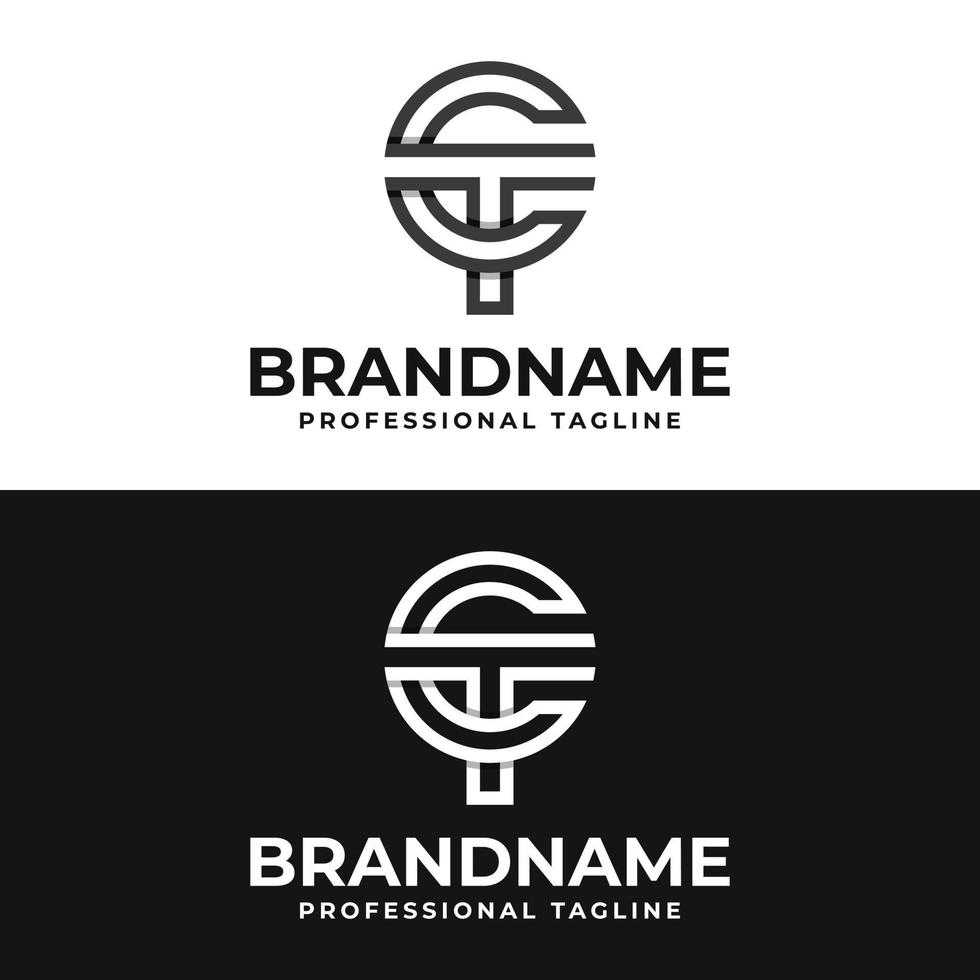 Letter CT or TC Monogram Logo, suitable for any business with CT or TC initials. vector