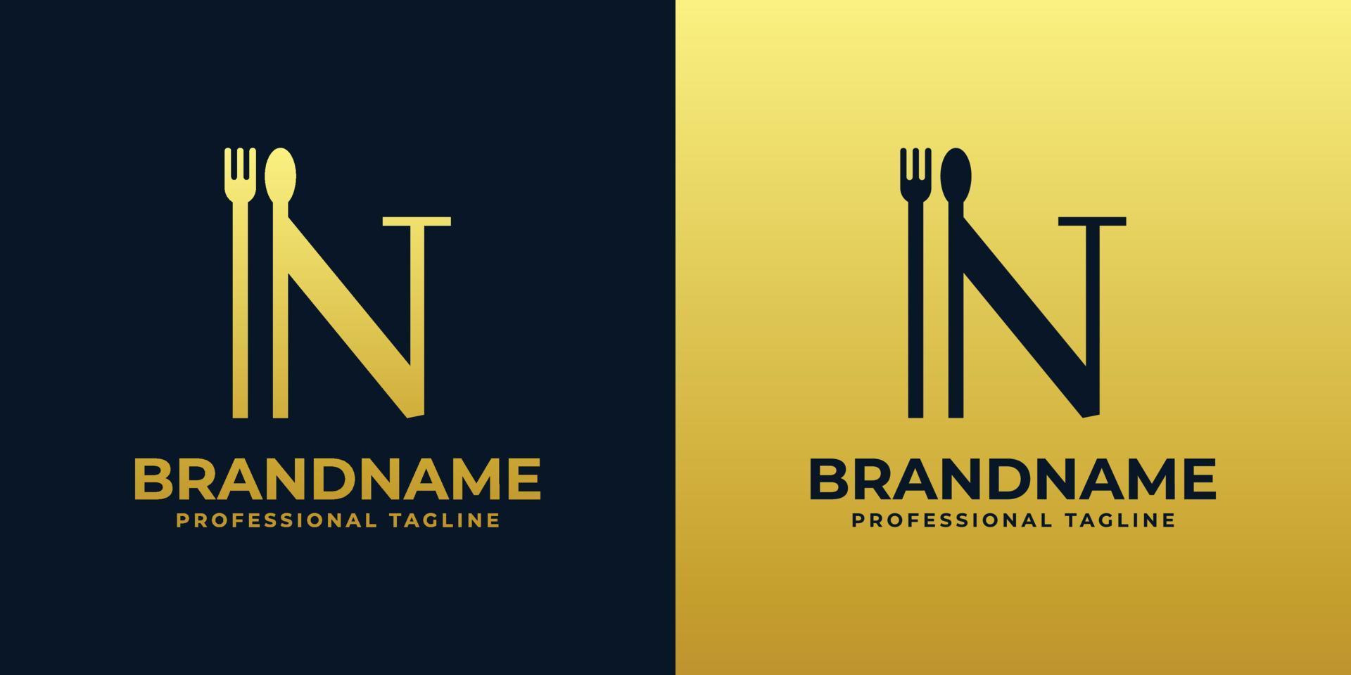 letter N restaurant logo, suitable for any business related to restaurant, cafe, catering with N initials. vector
