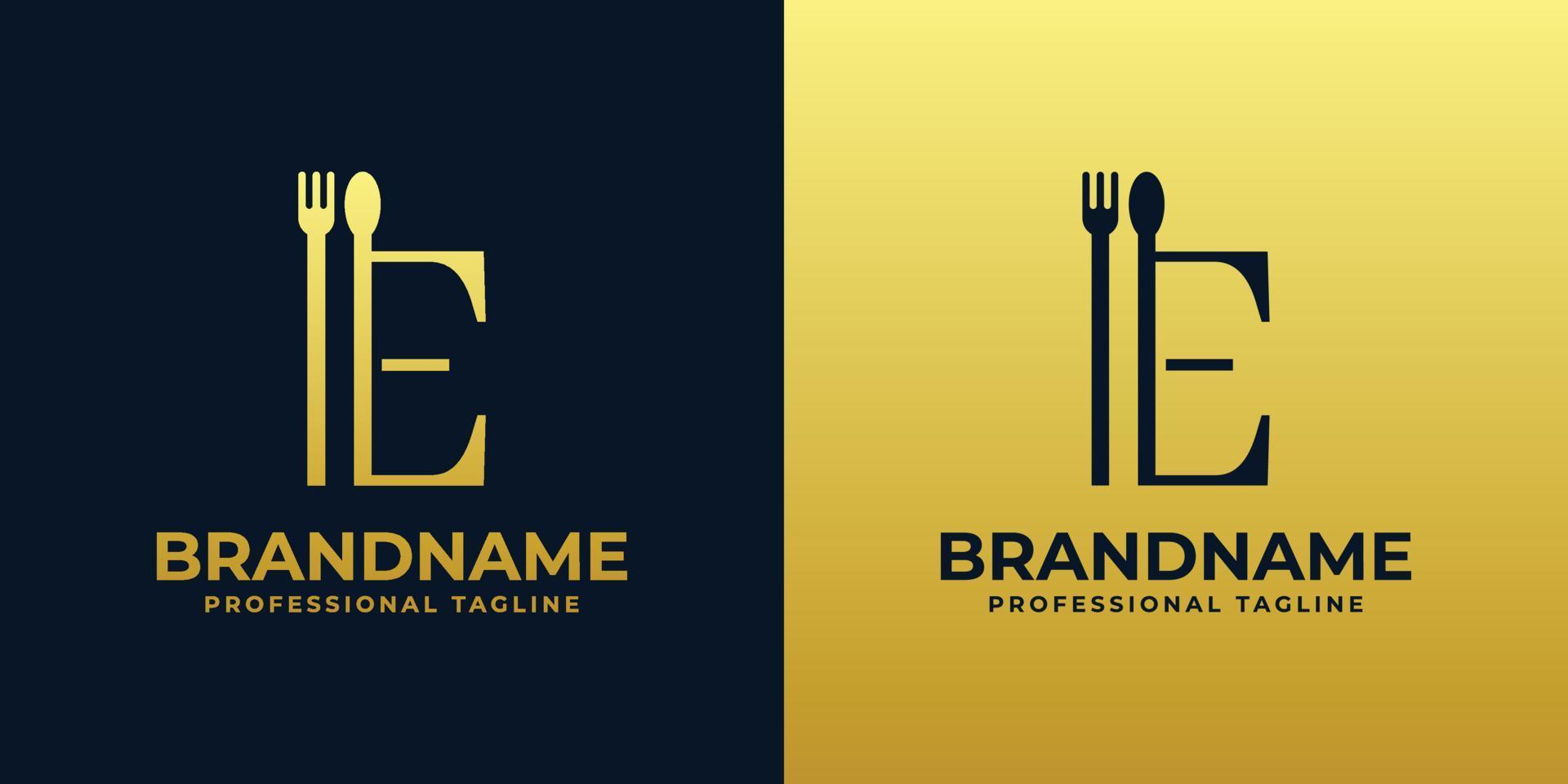 letter E restaurant logo, suitable for any business related to restaurant, cafe, catering with E initials. vector