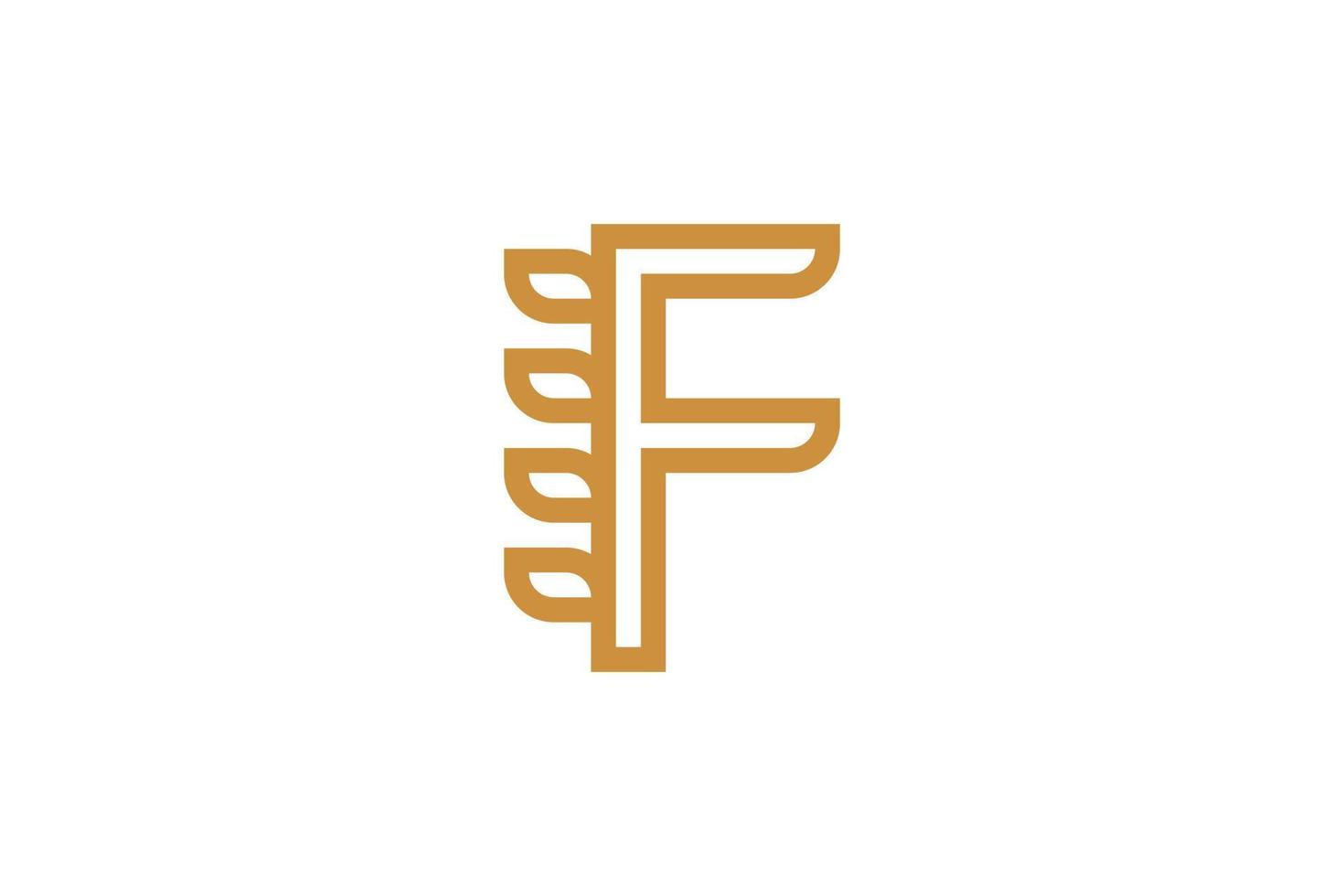 plantilla de logotipo de letra f de diseño plano vector