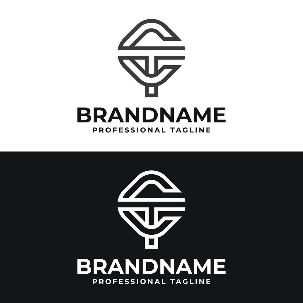 Letter CT or TC Monogram Logo, suitable for any business with CT or TC initials. vector